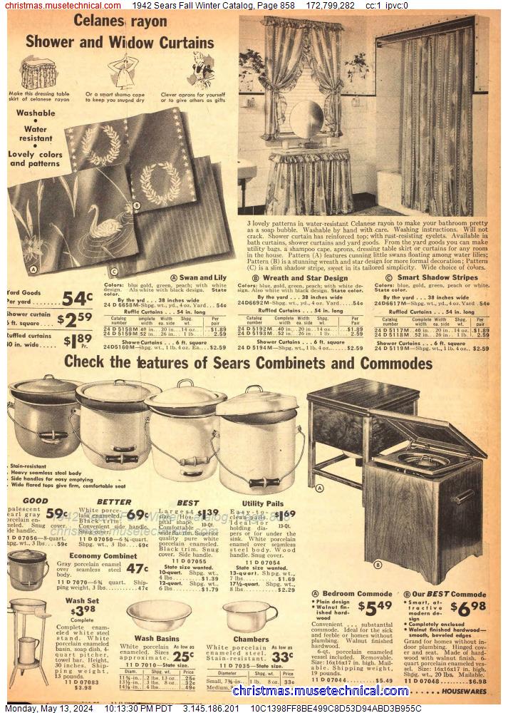 1942 Sears Fall Winter Catalog, Page 858