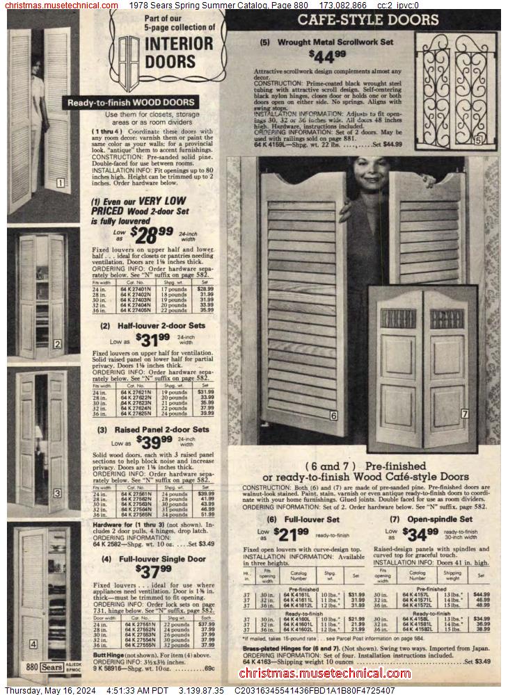 1978 Sears Spring Summer Catalog, Page 880