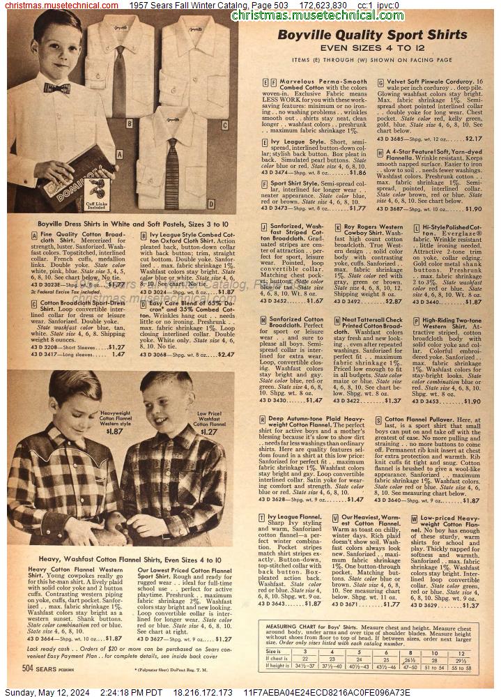 1957 Sears Fall Winter Catalog, Page 503