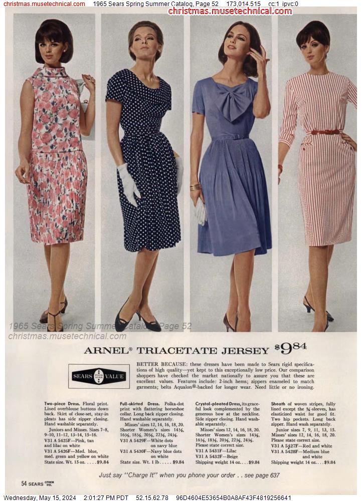 1965 Sears Spring Summer Catalog, Page 52