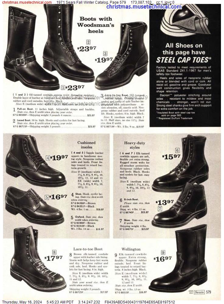 1971 Sears Fall Winter Catalog, Page 579