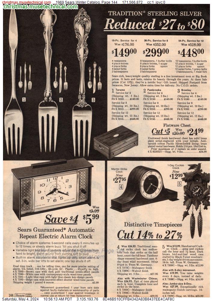 1969 Sears Winter Catalog, Page 144