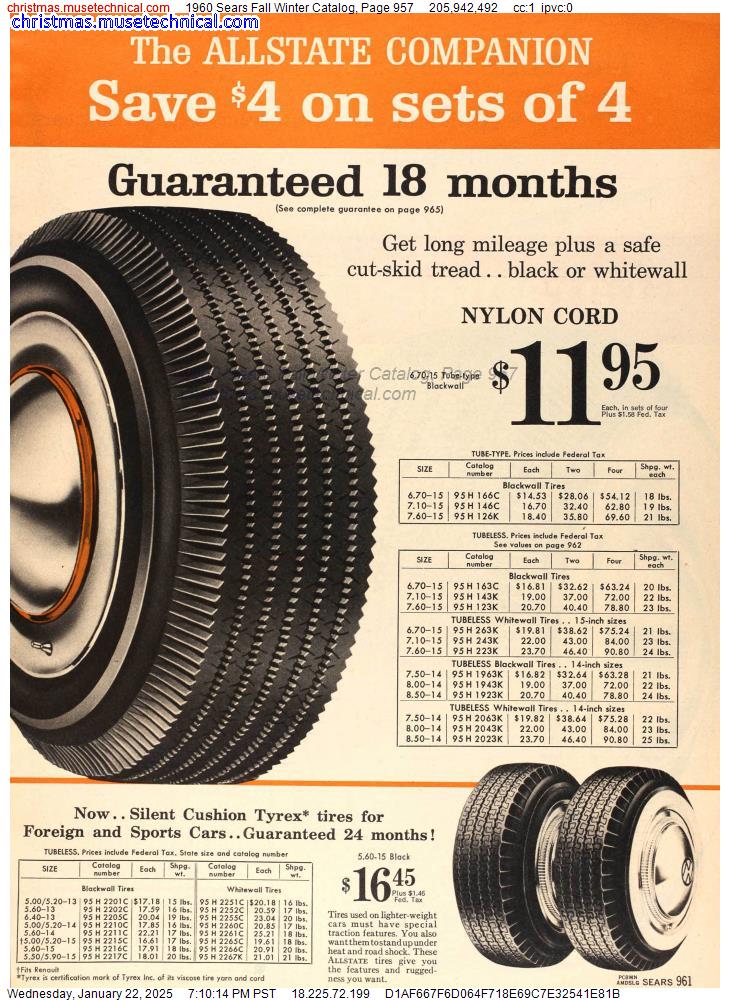 1960 Sears Fall Winter Catalog, Page 957