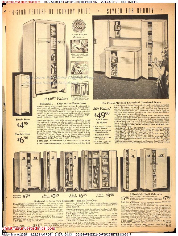 1939 Sears Fall Winter Catalog, Page 787