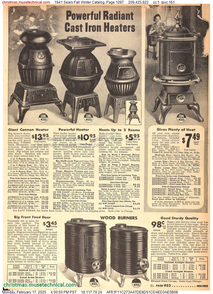 1941 Sears Fall Winter Catalog, Page 1097