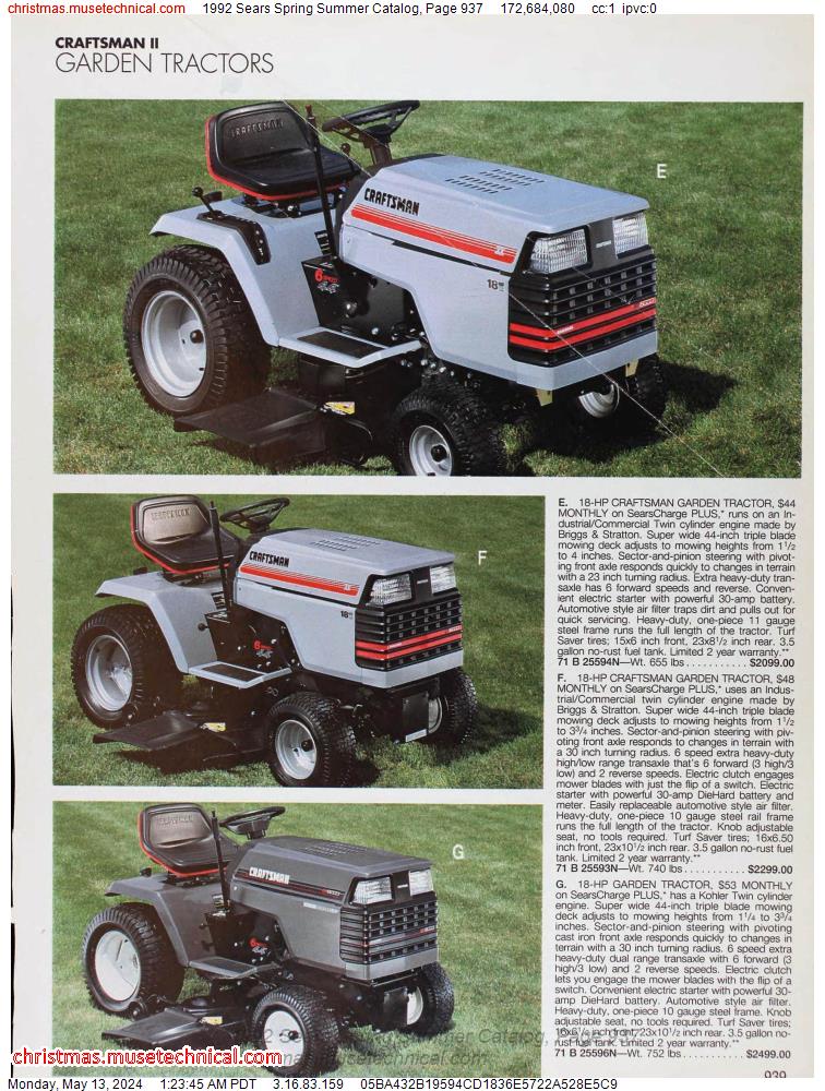 1992 Sears Spring Summer Catalog, Page 937