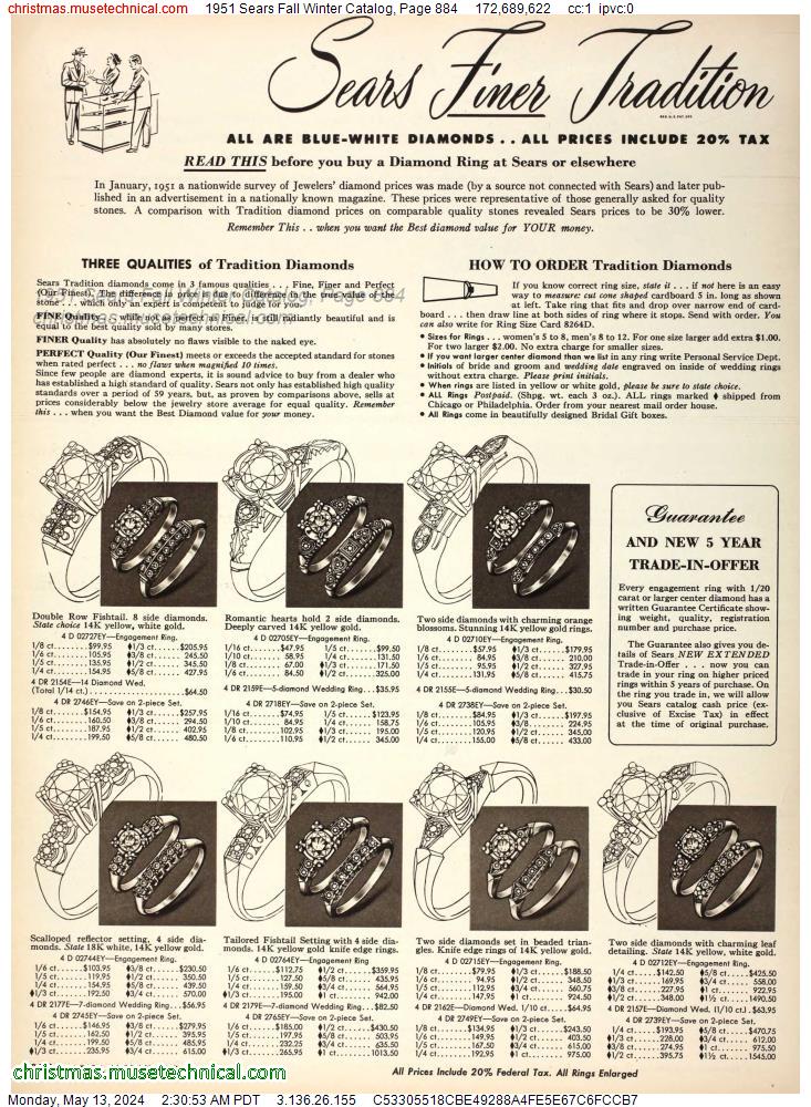 1951 Sears Fall Winter Catalog, Page 884