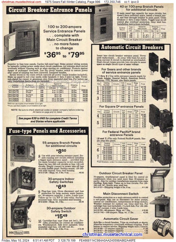 1975 Sears Fall Winter Catalog, Page 996