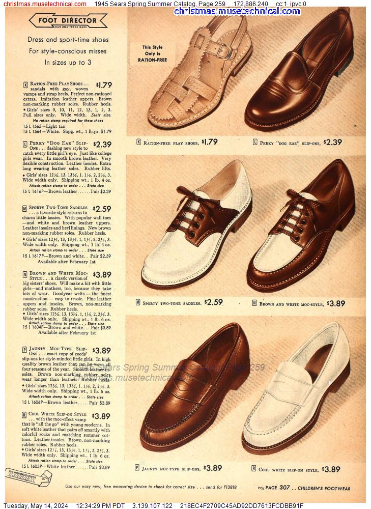 1945 Sears Spring Summer Catalog, Page 259