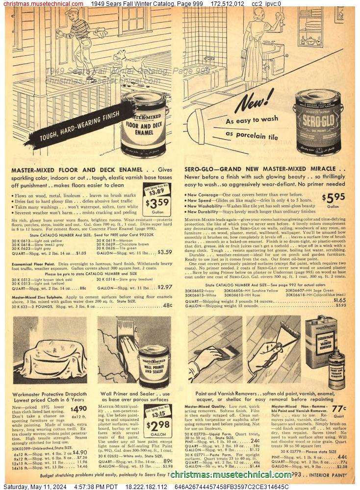 1949 Sears Fall Winter Catalog, Page 999