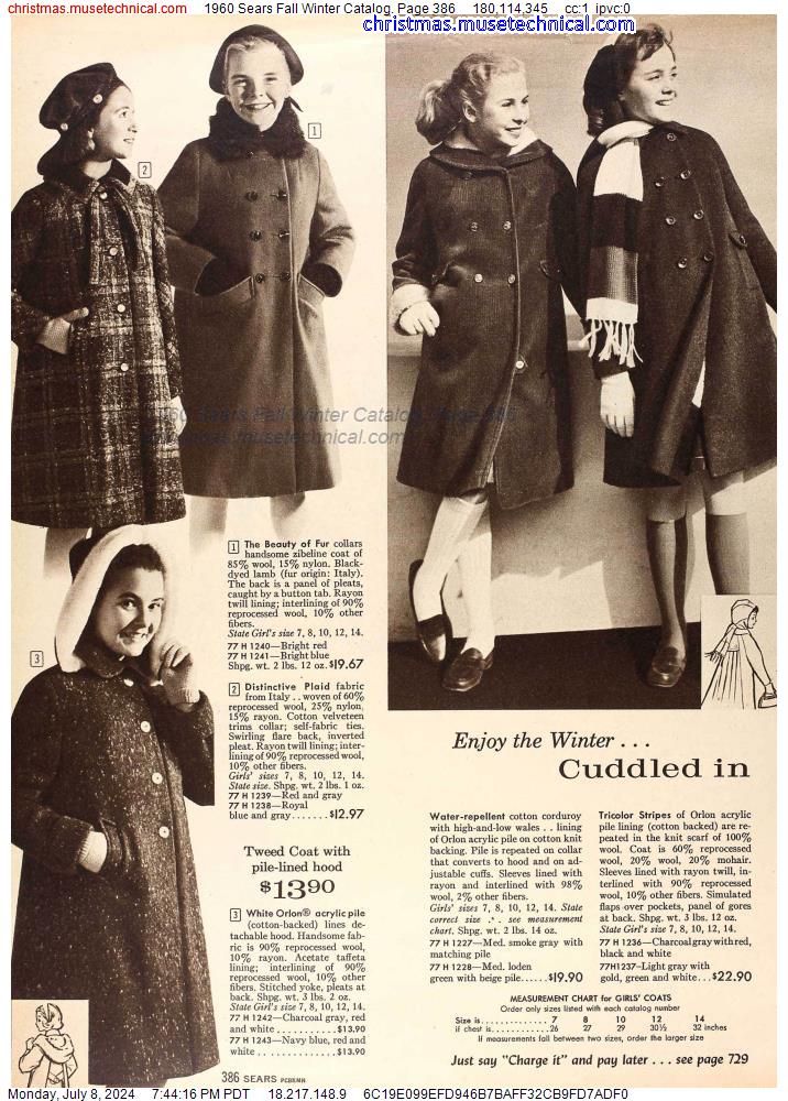 1960 Sears Fall Winter Catalog, Page 386