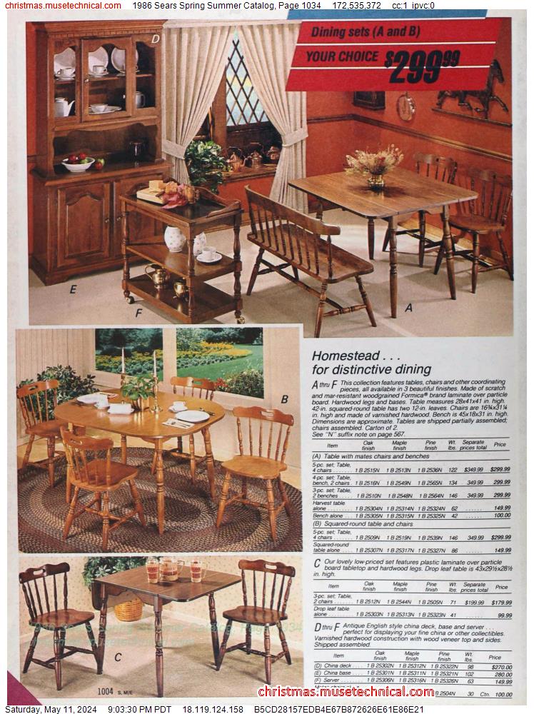 1986 Sears Spring Summer Catalog, Page 1034