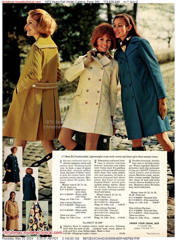 1970 Sears Fall Winter Catalog, Page 360