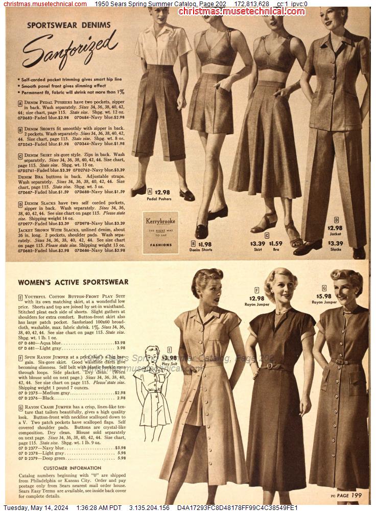 1950 Sears Spring Summer Catalog, Page 202