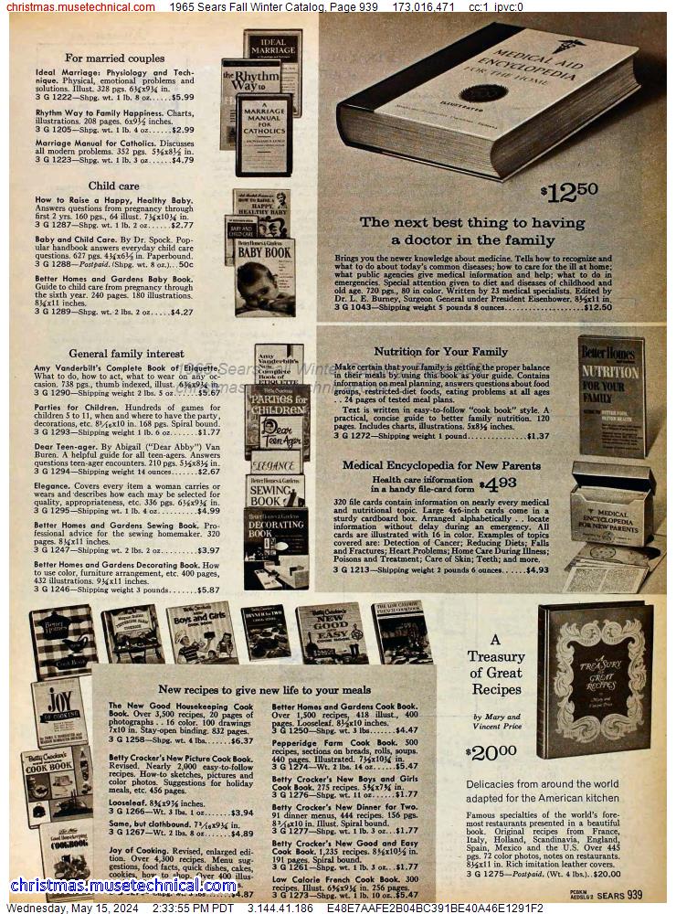 1965 Sears Fall Winter Catalog, Page 939