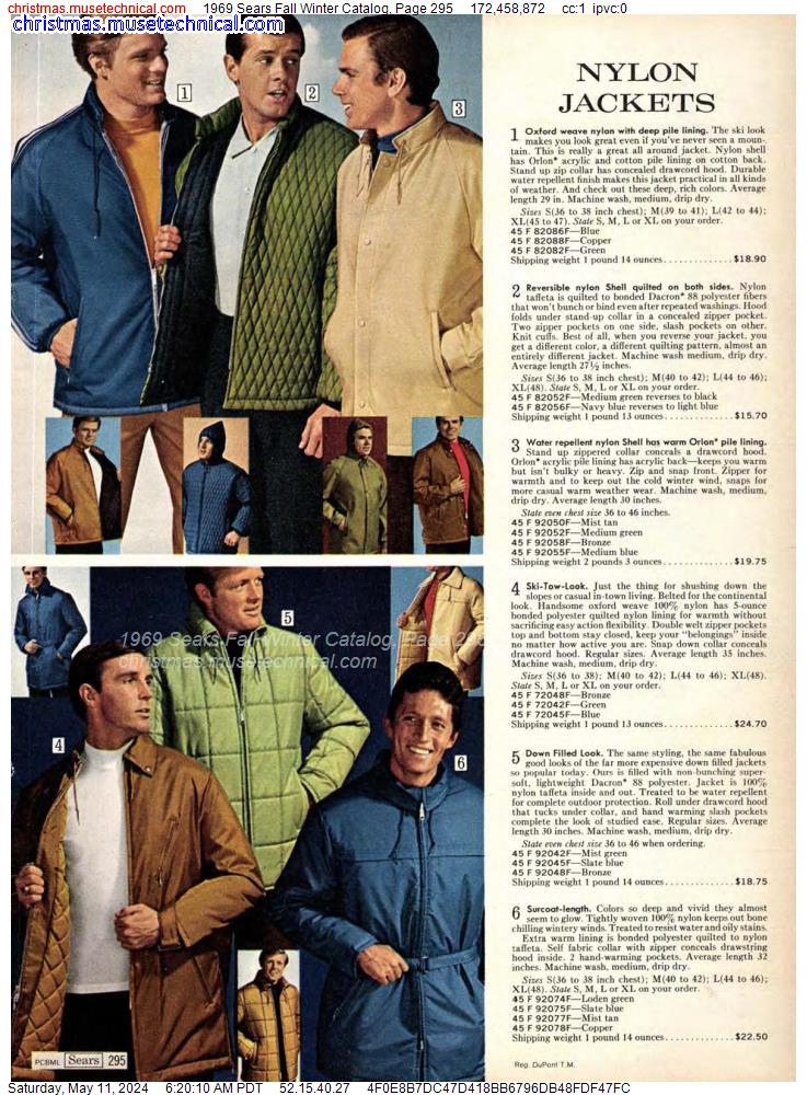 1969 Sears Fall Winter Catalog, Page 295