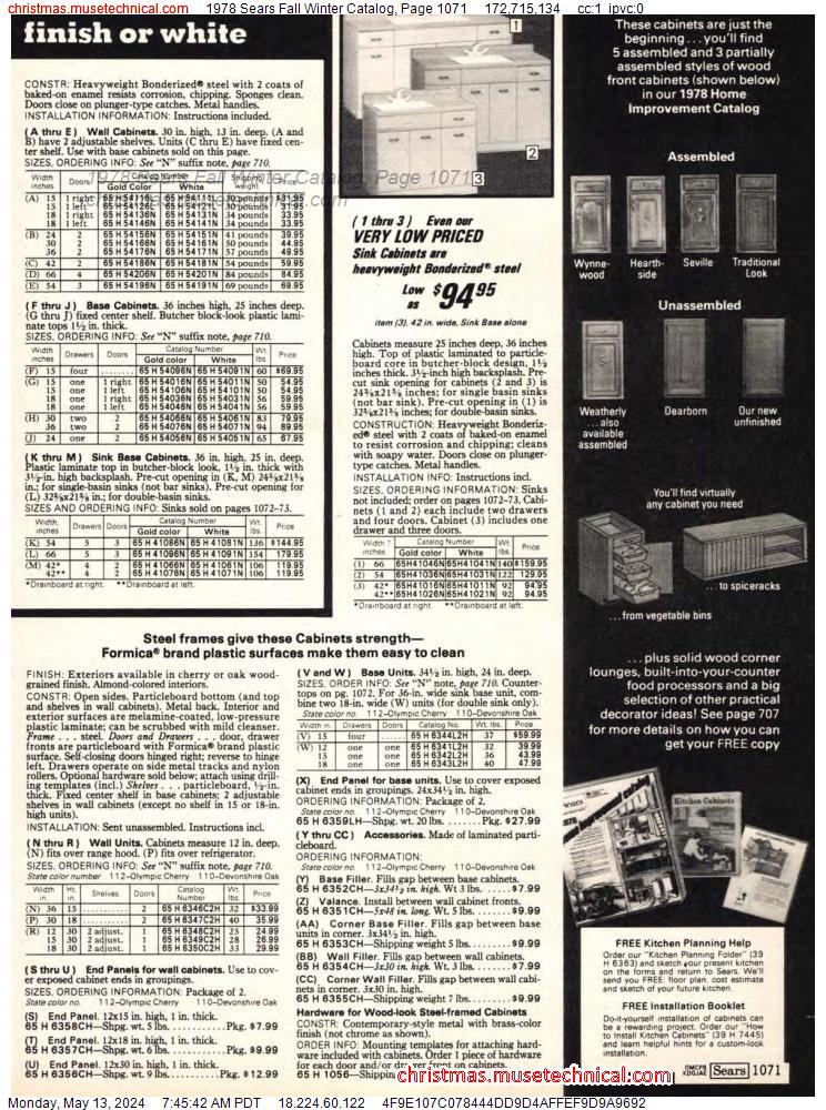 1978 Sears Fall Winter Catalog, Page 1071