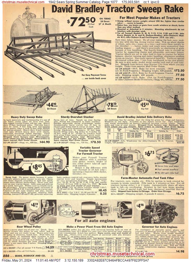 1942 Sears Spring Summer Catalog, Page 1077