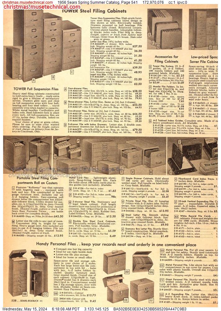 1956 Sears Spring Summer Catalog, Page 541