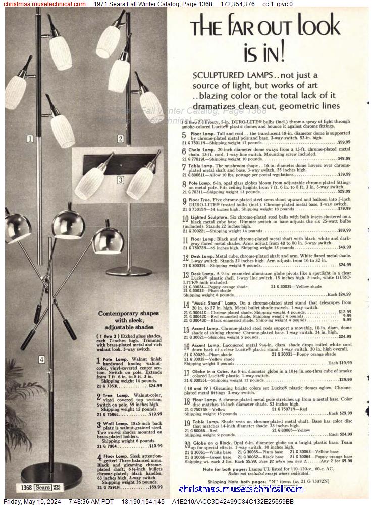 1971 Sears Fall Winter Catalog, Page 1368
