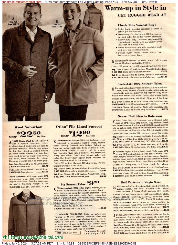 1966 Montgomery Ward Fall Winter Catalog, Page 594