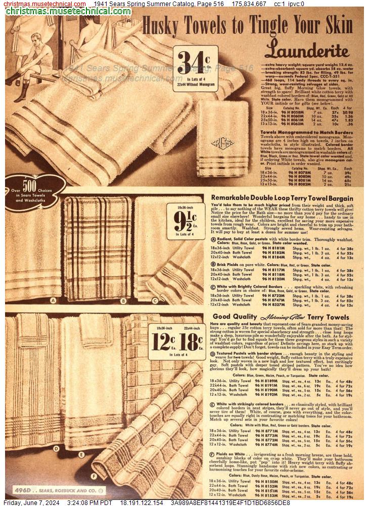 1941 Sears Spring Summer Catalog, Page 516