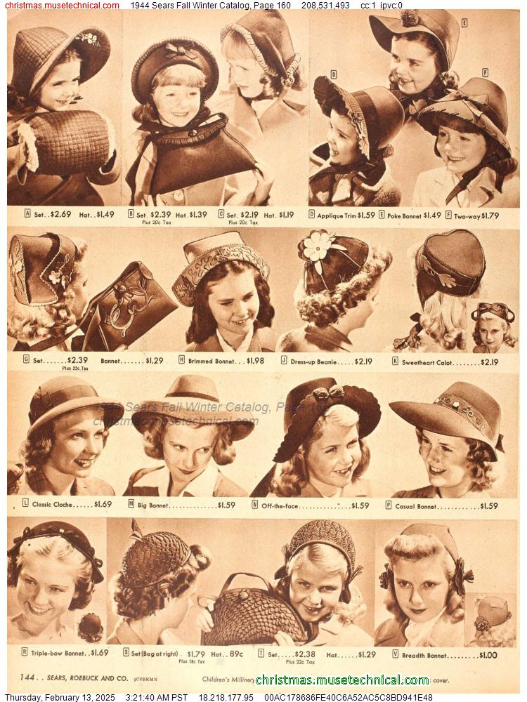 1944 Sears Fall Winter Catalog, Page 160