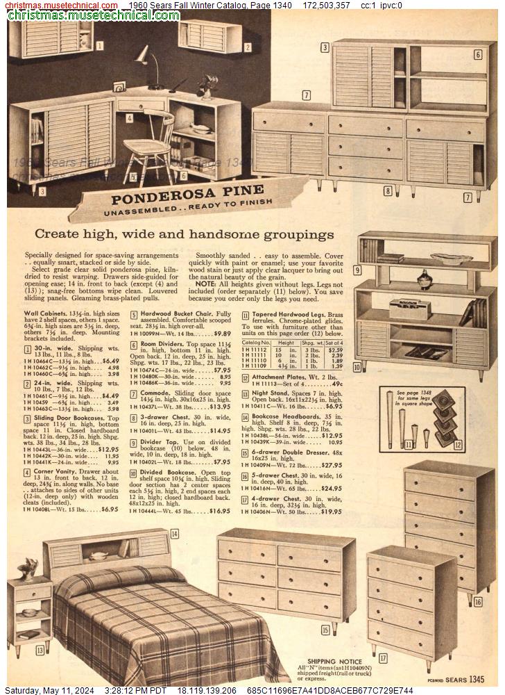 1960 Sears Fall Winter Catalog, Page 1340