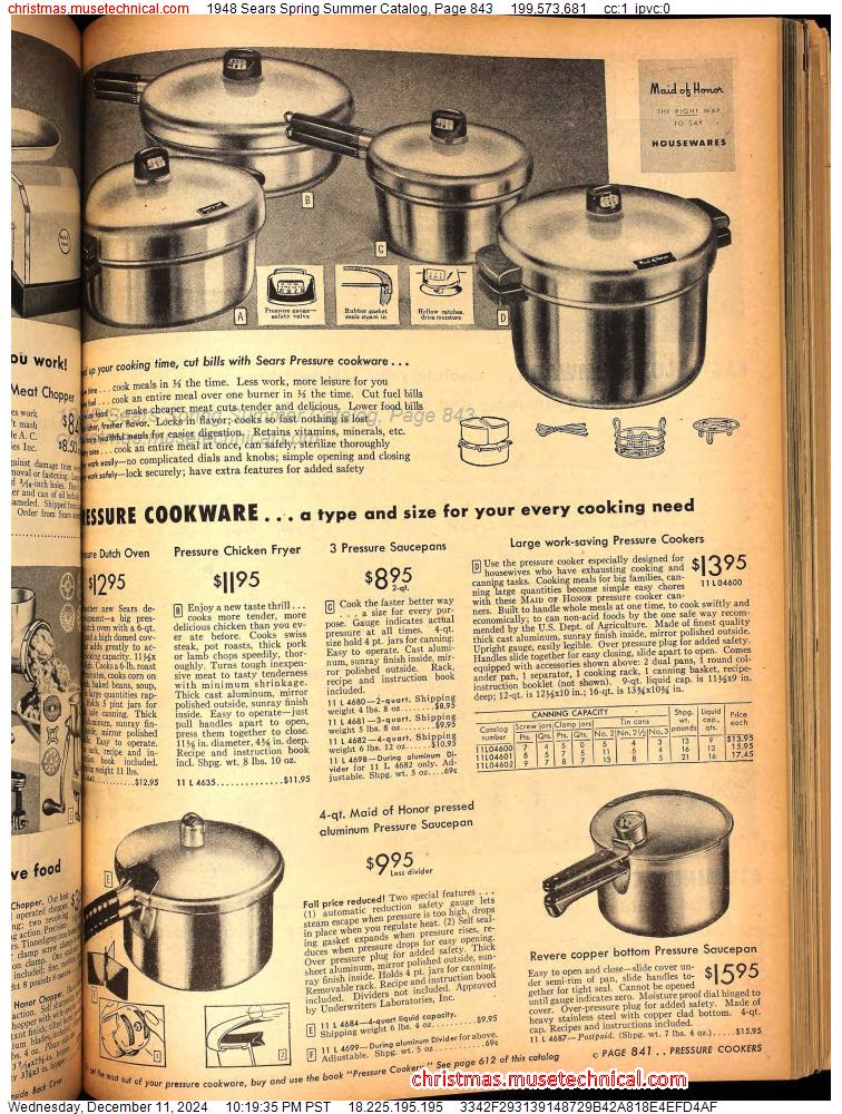 1948 Sears Spring Summer Catalog, Page 843