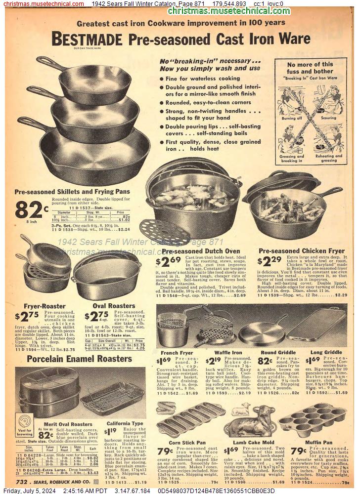 1942 Sears Fall Winter Catalog, Page 871
