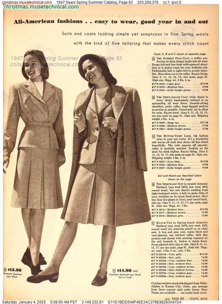 1947 Sears Spring Summer Catalog, Page 83