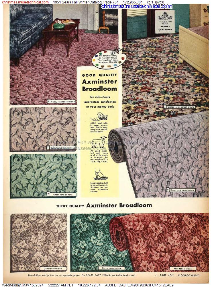 1951 Sears Fall Winter Catalog, Page 761