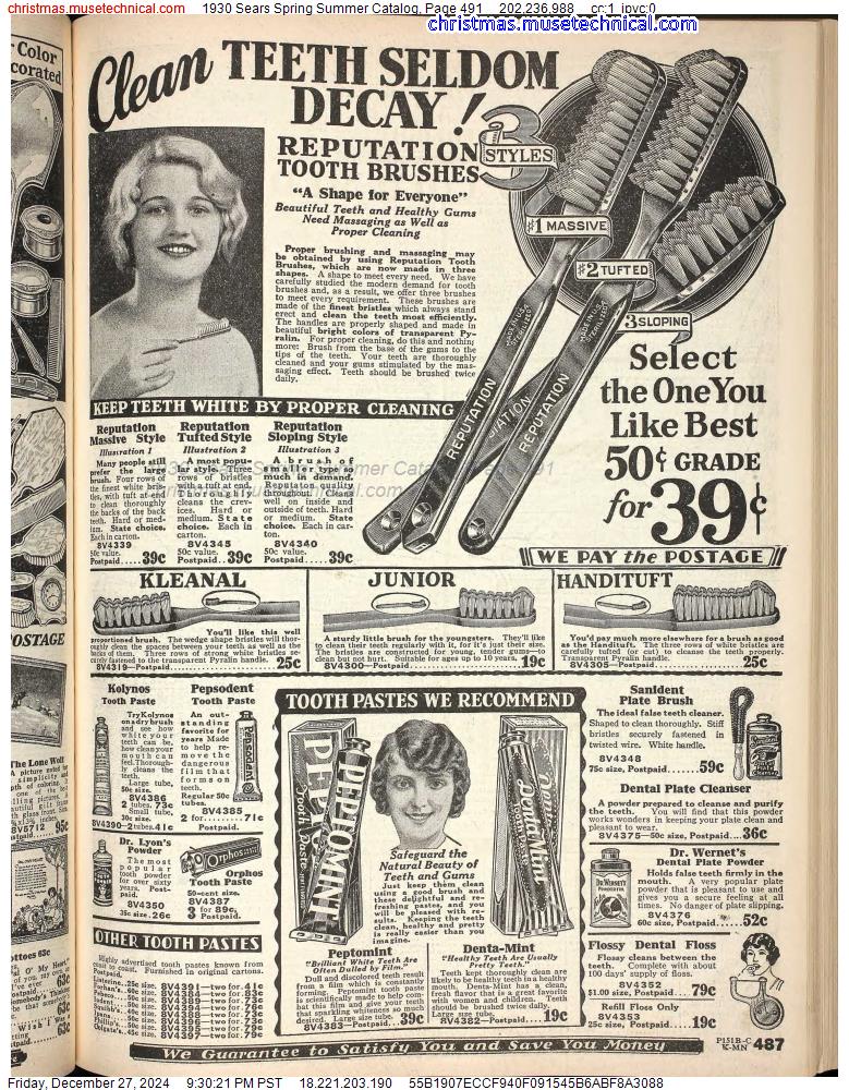 1930 Sears Spring Summer Catalog, Page 491