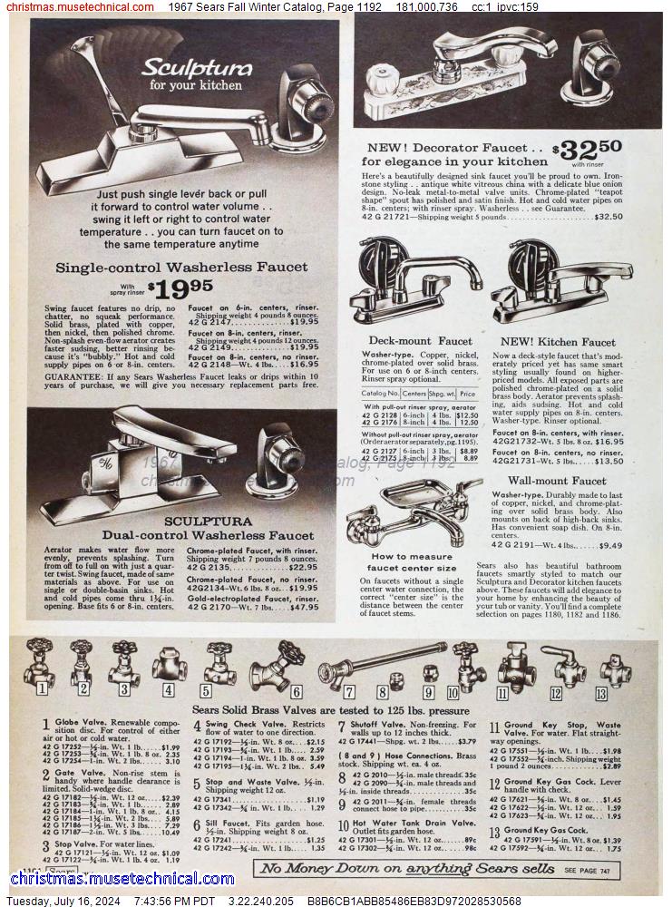 1967 Sears Fall Winter Catalog, Page 1192