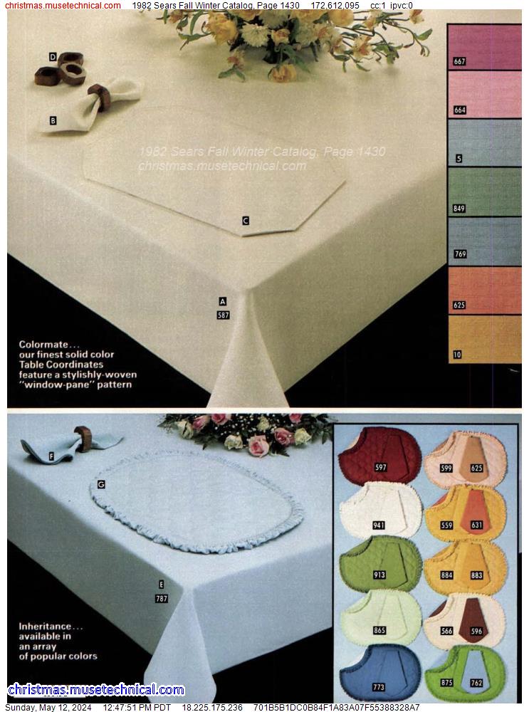 1982 Sears Fall Winter Catalog, Page 1430