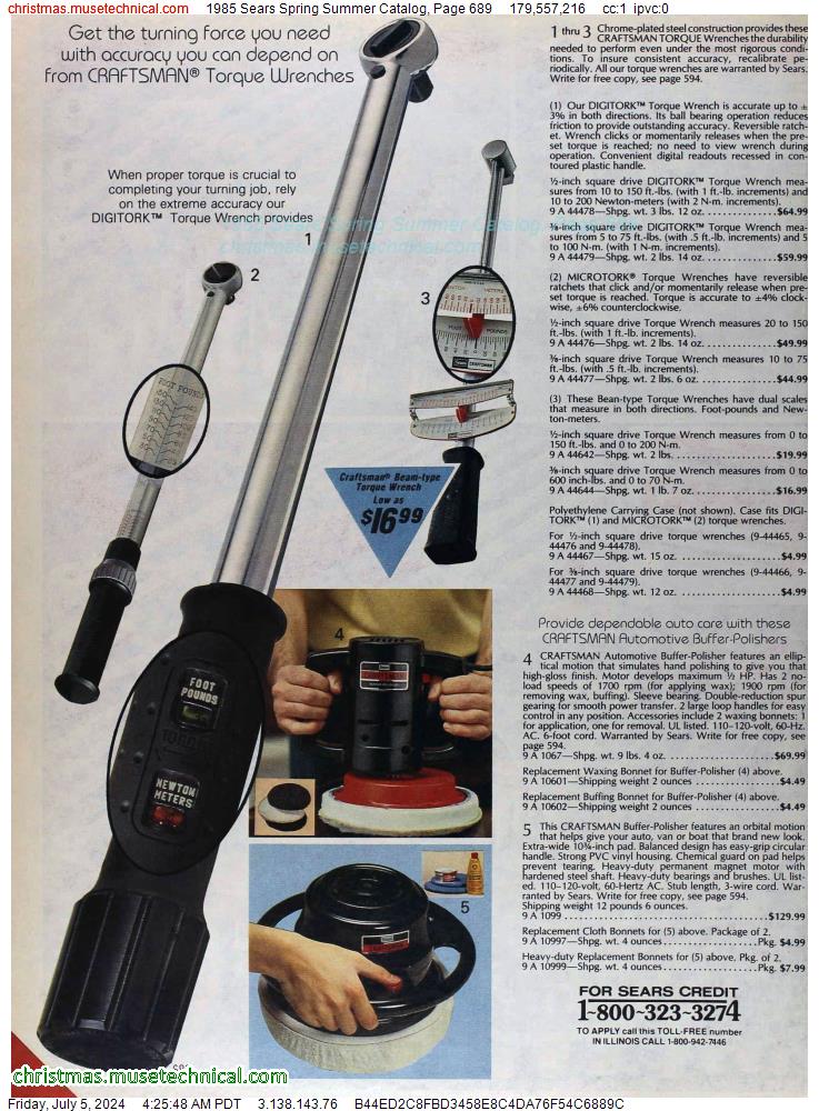 1985 Sears Spring Summer Catalog, Page 689