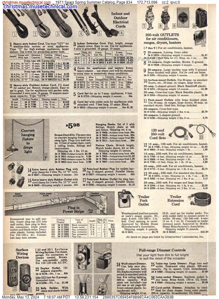 1971 Sears Spring Summer Catalog, Page 834