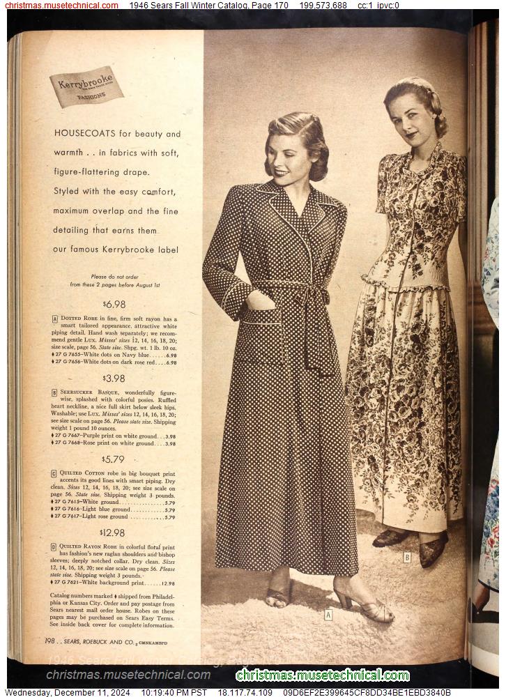 1946 Sears Fall Winter Catalog, Page 170