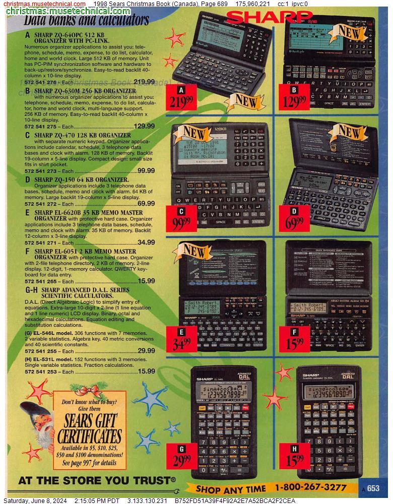 1998 Sears Christmas Book (Canada), Page 689