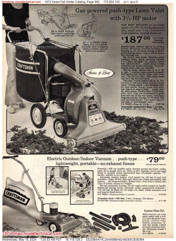 1972 Sears Fall Winter Catalog, Page 992