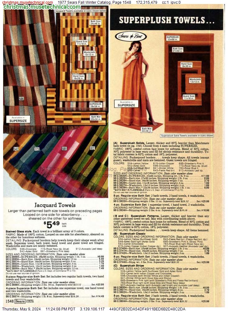 1977 Sears Fall Winter Catalog, Page 1548