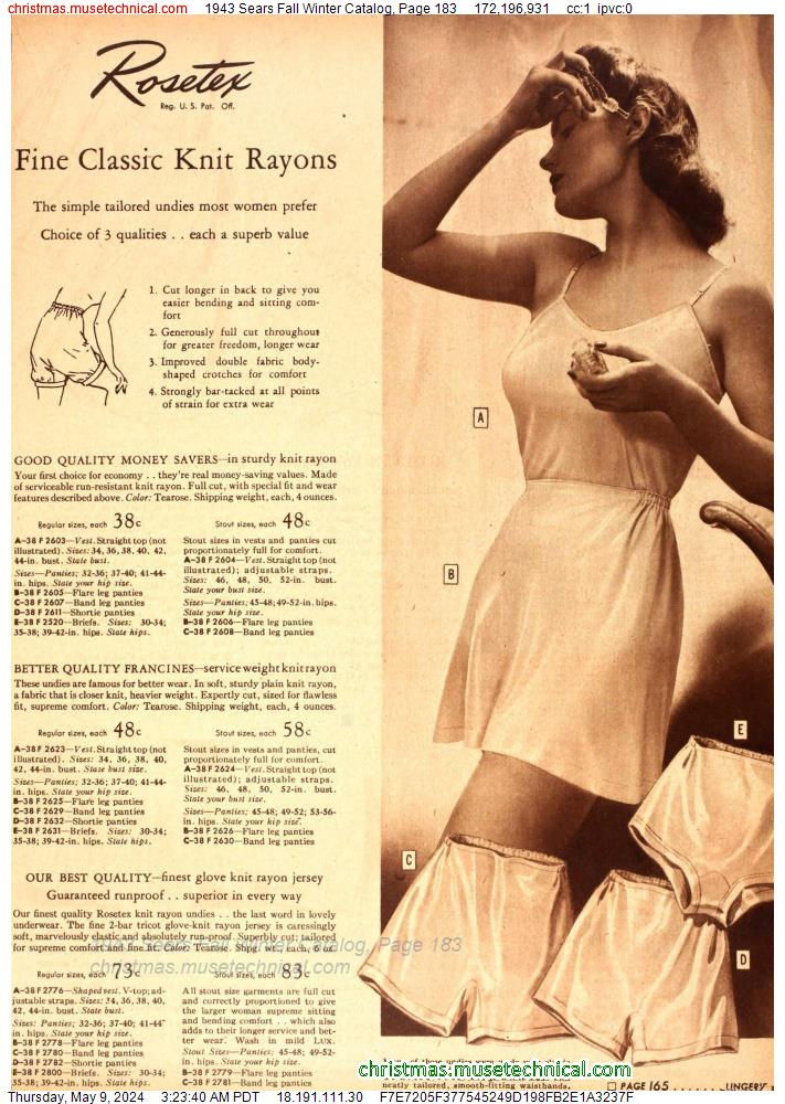 1943 Sears Fall Winter Catalog, Page 183