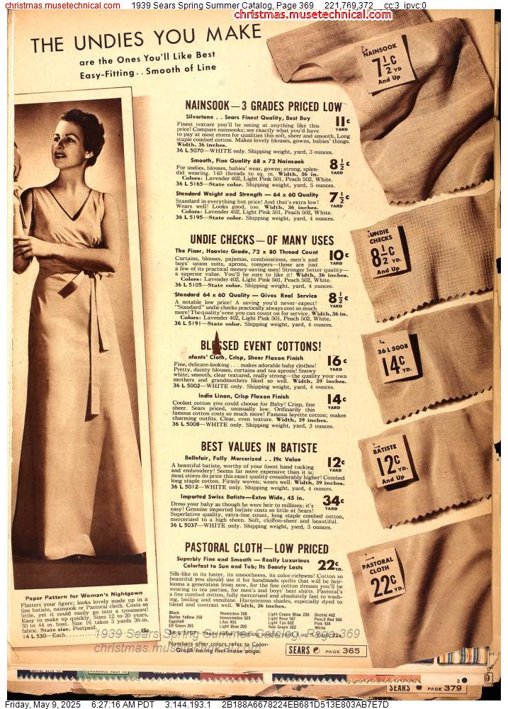 1939 Sears Spring Summer Catalog, Page 369