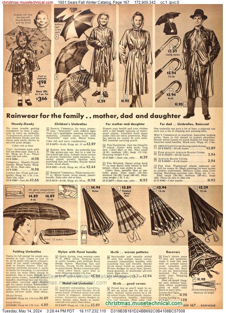 1951 Sears Fall Winter Catalog, Page 167
