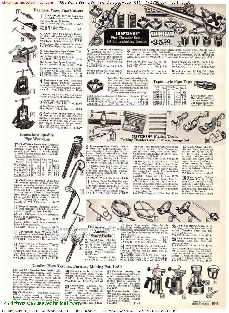 1969 Sears Spring Summer Catalog, Page 1041
