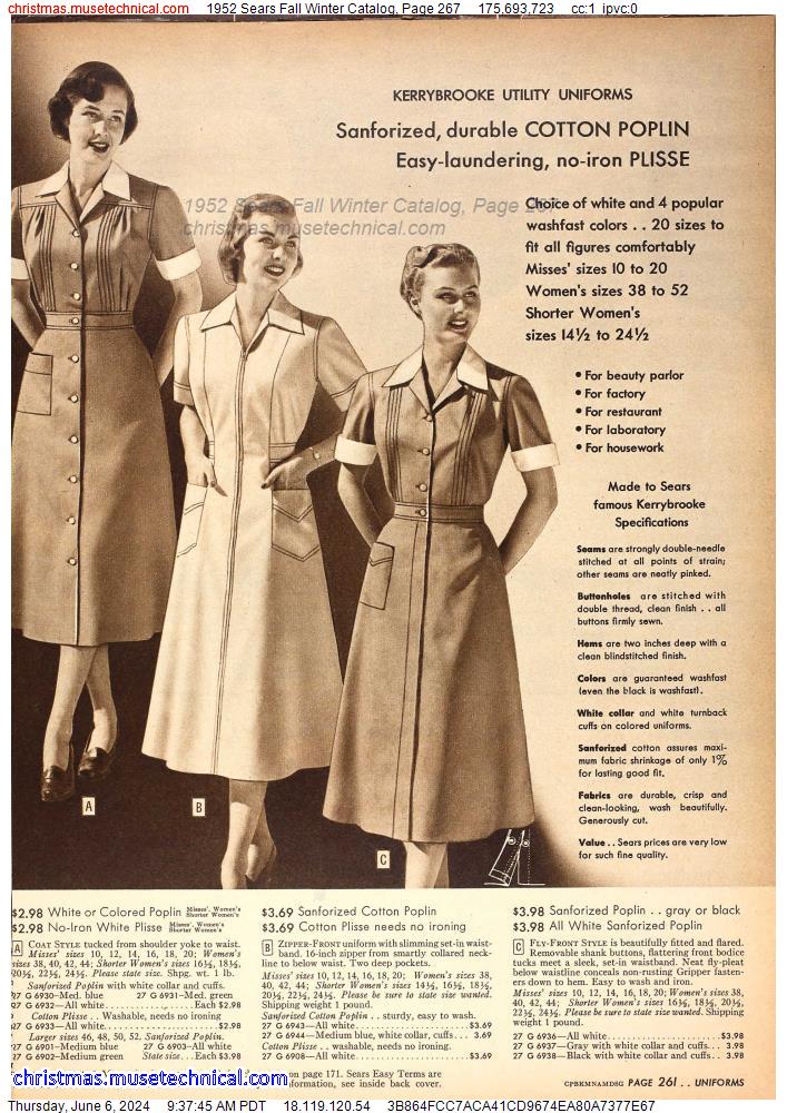 1952 Sears Fall Winter Catalog, Page 267