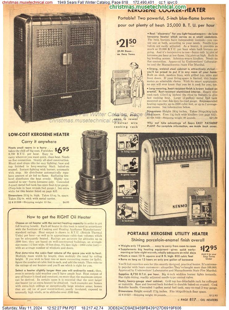 1949 Sears Fall Winter Catalog, Page 818
