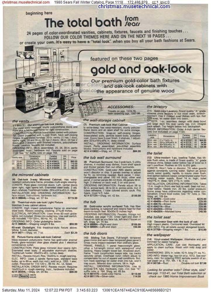 1980 Sears Fall Winter Catalog, Page 1118
