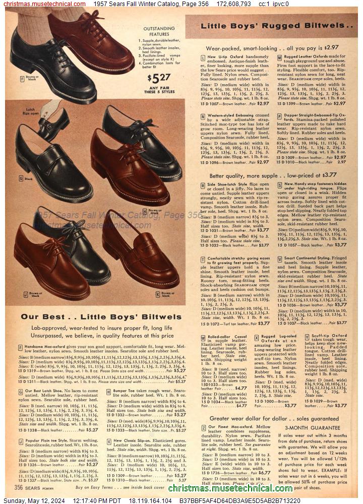 1957 Sears Fall Winter Catalog, Page 356