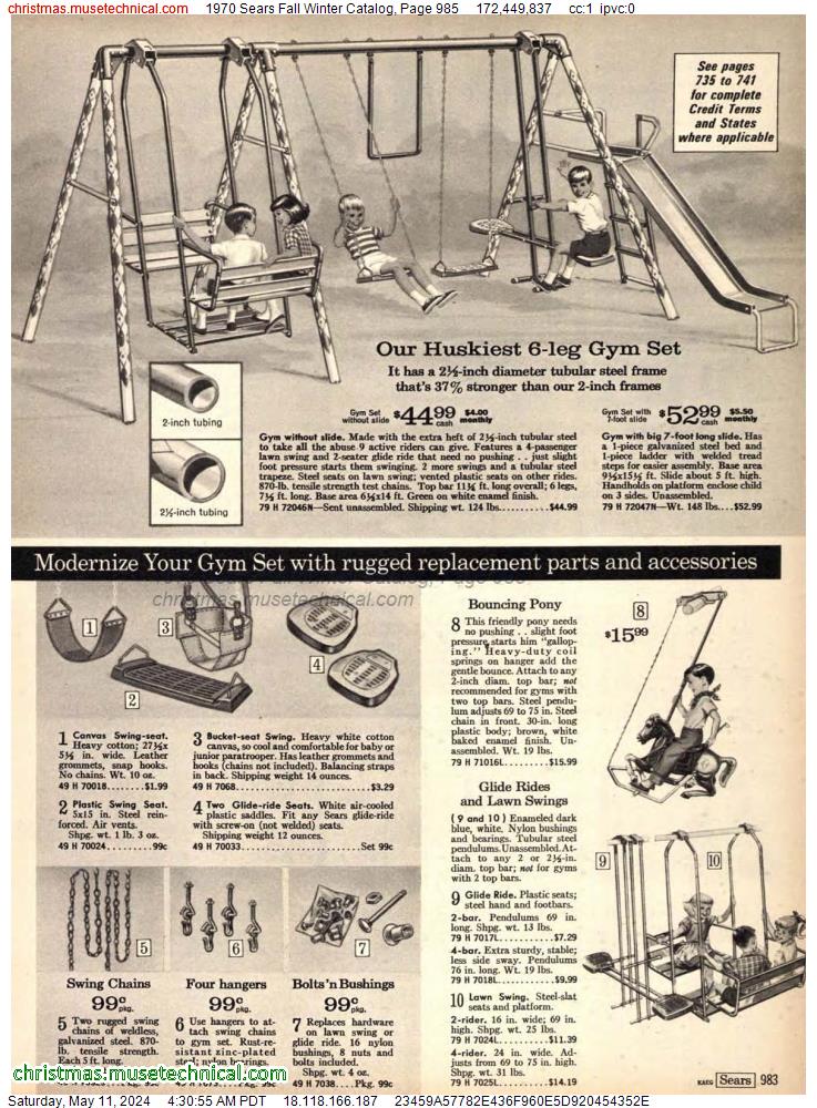 1970 Sears Fall Winter Catalog, Page 985